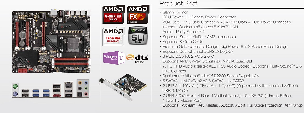 ASRock: AM3+ Gaming μητρικές με υποστήριξη USB 3.1